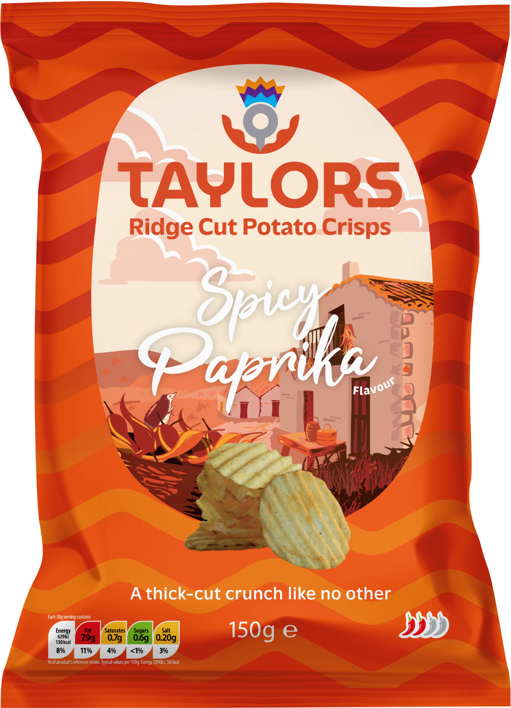 Spicy Paprika Flavour Ridge Cut Crisps