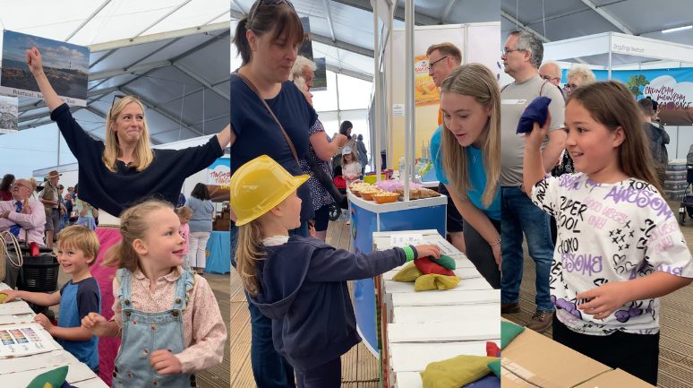 Some of our tattie shy contestants at The Turriff Show in 2023. Players threw a bean bag at potatoes to try and knock them down.