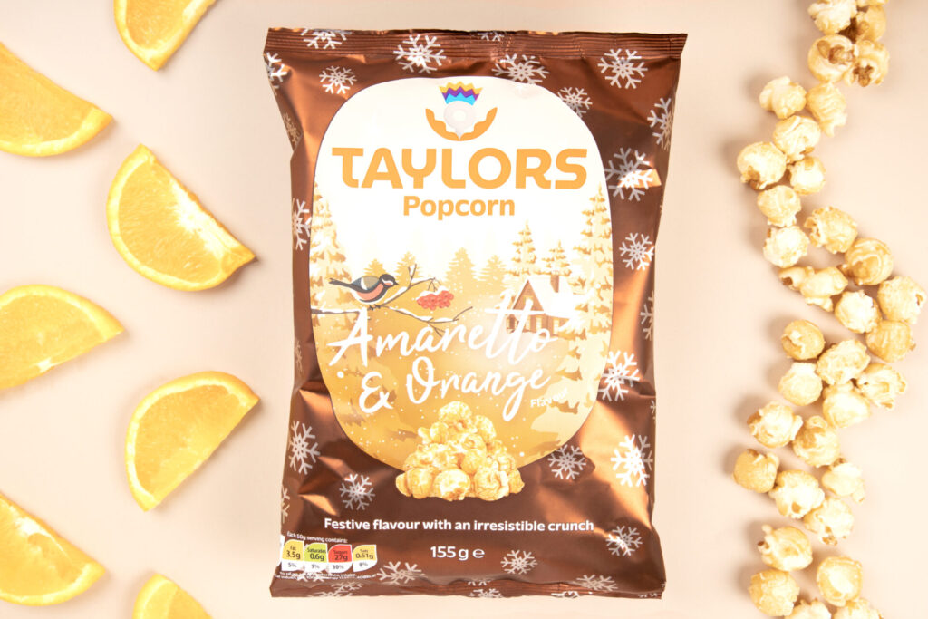 It's It's time to get festive with Taylors Amaretto & Orange popcorn.