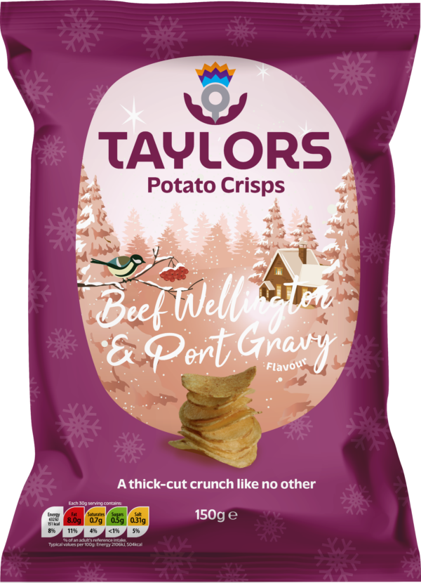 Taylors Festive Beef Wellington and Port Gravy Potato Straight Crisps