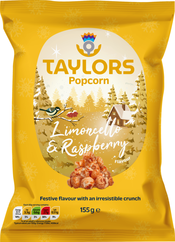 Taylors Festive Limoncello and Raspberry Coated Popcorn